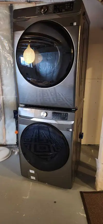 Samsung Washer and Dryer with stacking kit, View more