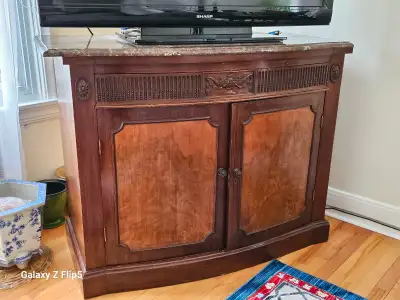 Meuble vintage 4 tiroirs avec plaque de marbre, View more