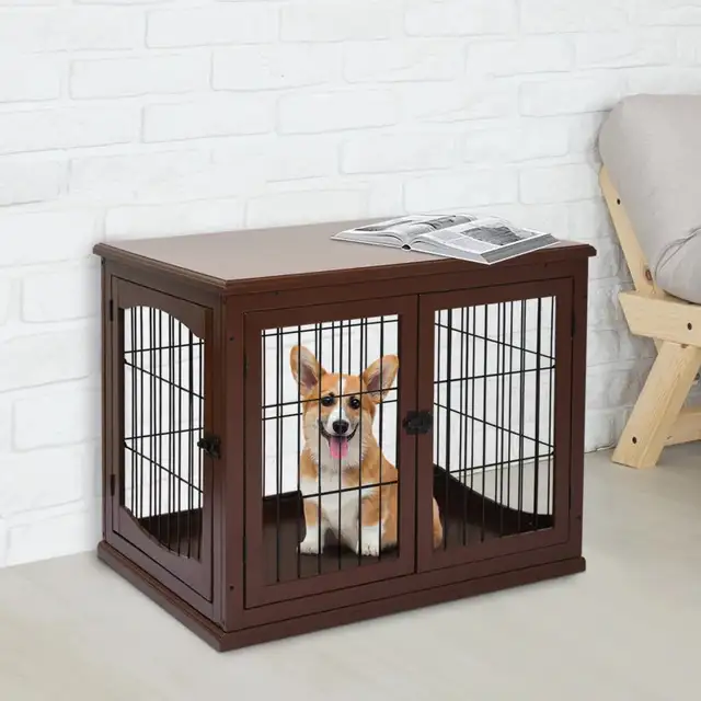 26" Wooden Dog Cage with Double Door Entrance, Brown in Other in Markham / York Region - Image 10