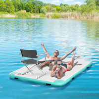 8' x 6' Water Floating Dock, Rafting Inflatable Island with Air 