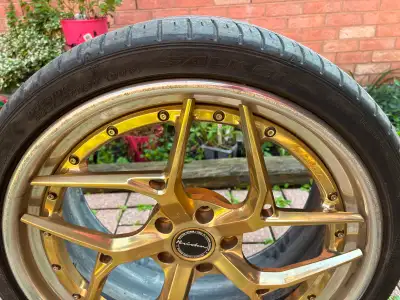Selling my 20 inch forged three-piece Brixton rims and tires. Small curb, rush. Had them on my 370z,...