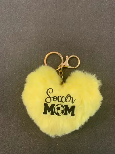 Soccer Mom Fluff Keychain $10, View more