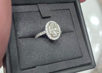 14k 1.65 tcw 1.01  diamond Oval Vera Wang halo engagement ring 