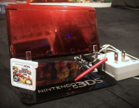 3DS Flame Red + Super Smash Bros + Custom Stand