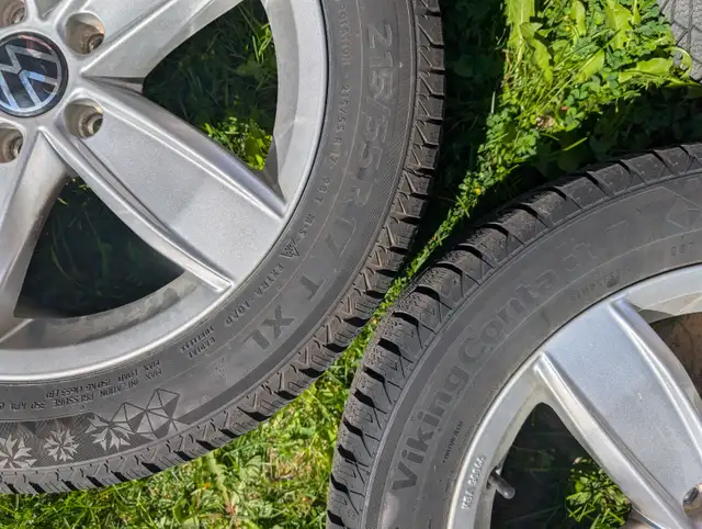 Volkswagen Rims and Continental Winter Tires 215/55 R17 in Tires & Rims in Barrie - Image 3