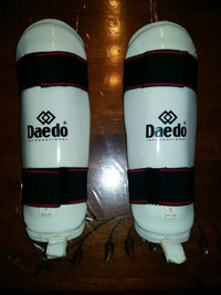Protecteurs de tibias « Daedo » pour le taekwondo ou le karaté.