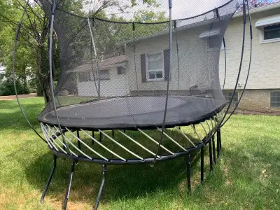 Bought at Canadian Tire, very good condition, spring free oval trampoline. Must pick up.