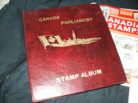 Canada Parliament Stamp Album with stamps and guides