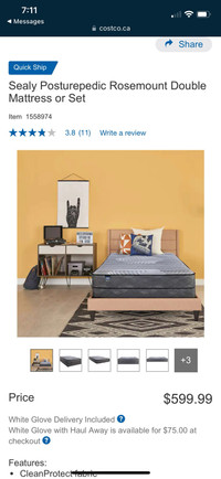 Double Mattress from Costco - Like new! $150
