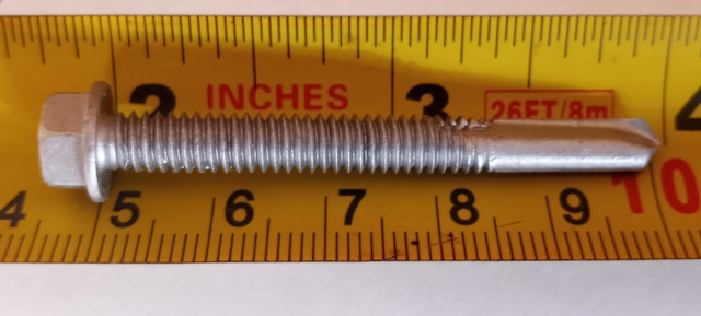 Galvanized Self Drilling TEK 5 screws 12-24 x 2" washer hex head in Other in Oshawa / Durham Region - Image 3