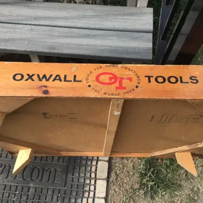 Rare OXWALL TOOLS Crib measures 3’ x 2’ x 3 1/2” deep and stands 8 1/4” high. Would make a great dis...