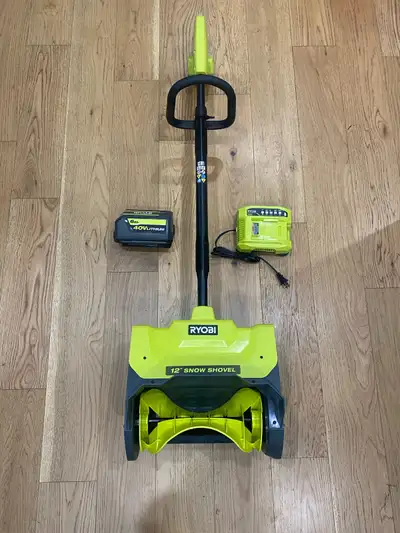 RYOBI 40V Cordless 12-inch Wheeled Snow Shovel with 6ah , View more
