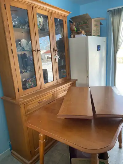 dining room table, 2 panels, 4 chairs and a buffet , View more