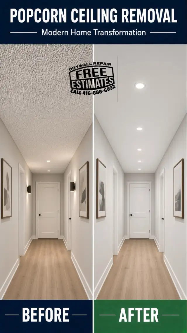 POPCORN CEILING REMOVAL, STUCCO TEXTURE GONE IN ONE DAY!