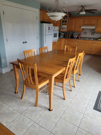 Wheaton's handmade solid wood table and 6 chairs