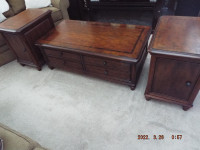 Coffee Table + End Tables- Hardwood- Exc. Cond.  Smoke Free Home
