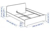 Queen size white bed frame from Ikea