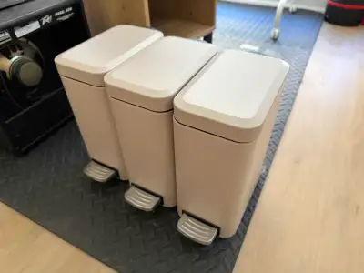 Free Step Trash Cans, Set of 3, Beige, View more
