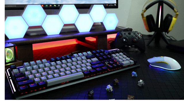 Gaming Keyboard, Blue Switches Rainbow Blacklit in Mice, Keyboards & Webcams in Markham / York Region
