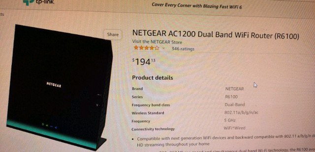 Netgear AC1300 dual band router r6100 in Networking in Windsor Region - Image 3
