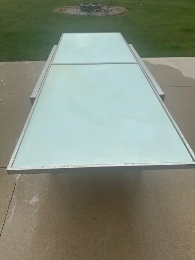 Extendable Glass and Chrome Dining Table
