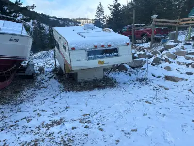 Fell down in windstorm want it gone. Has solar to 12v, fridge runs off propane, heaters work, water...