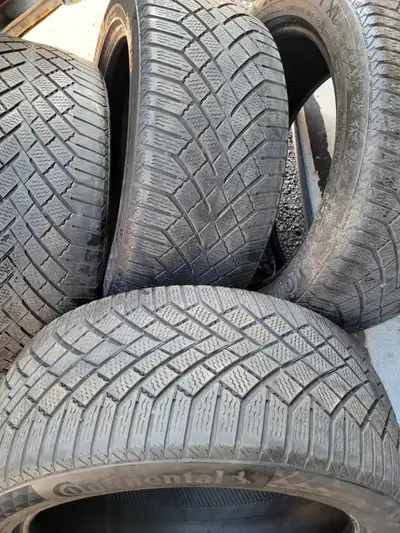 4 x CONTINENTAL VIKING CONTACT 7 265/45R20 WINTER TIRES (M+S + SNOWFLAKE). 2 x 70% rubber left on th...