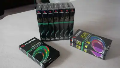 Blank VHS Tapes 10 Fuijifilm 8-Fujifil HQ 120 2-Fujifil HQ160