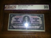1937 Ten Dollar Note - Osborne