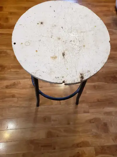 metal stool with round wood top, View more