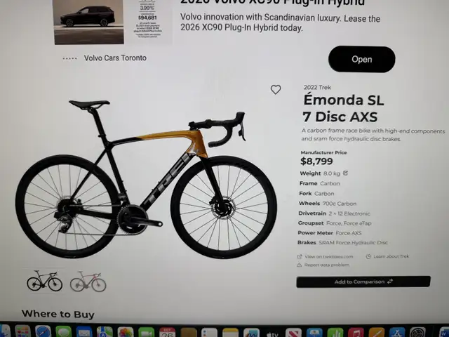 2022 Trek Emonda SL7 Disc AXS in Other in Barrie - Image 6