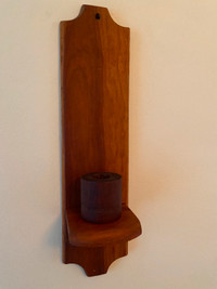 NEW Handmade Solid Oak Wall-Mount Candle Stick Holder