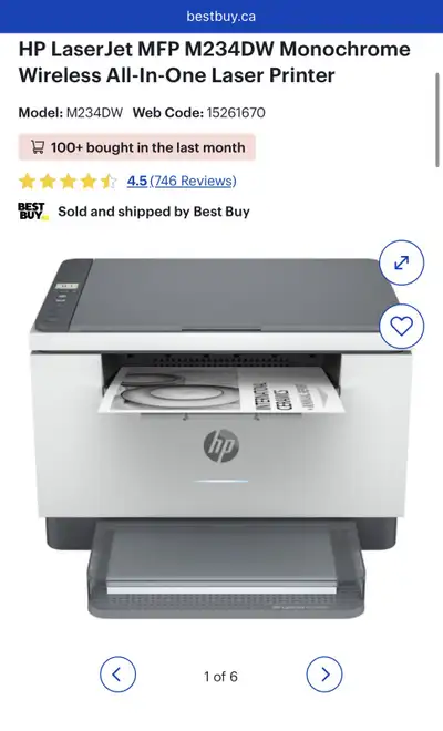HP LaserJet MFP M234DW Wireless Laser Printer, View more