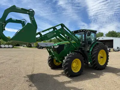 2013 John Deere 6170R 3000 hours H360 loader H380 loader optional Grapple 3 rear hyd remotes Infinit...