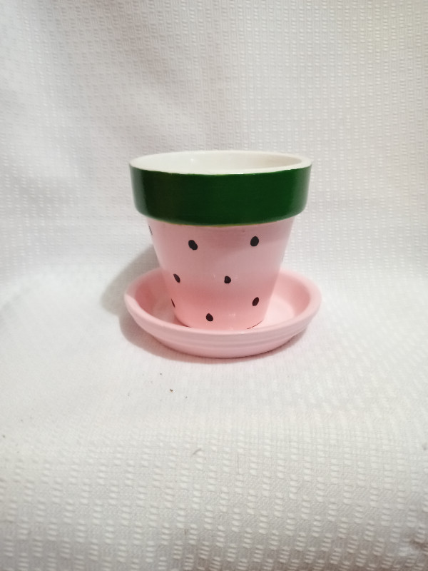 Watermellon &amp; Strawberry Cactus Planters *Handmade! in Home Décor & Accents in Mississauga / Peel Region - Image 2