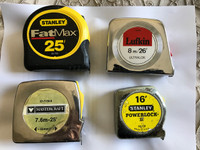$19 for 4 Tape Measures – Stanley FatMax 25’, Lufkin, Powerlock