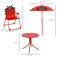 Kids Folding Picnic Table and Chair Set Pattern Outdoor Garden P