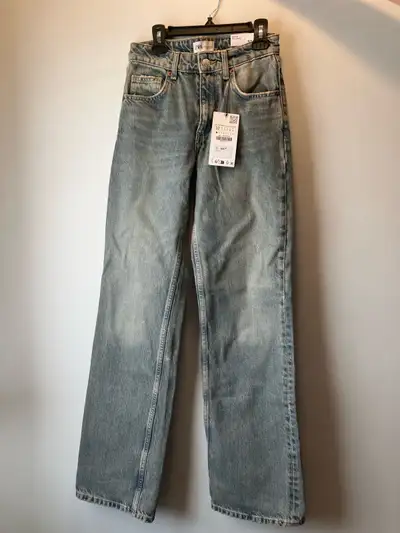 Zara wide leg women’s jeans - mid-rise full length size 32, View more