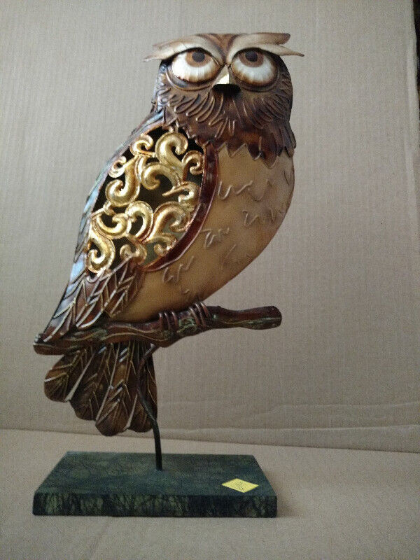 Metal owl  and fish scultpures in Arts & Collectibles in Strathcona County