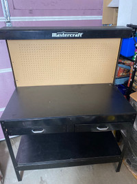 Mastercraft workbench with two storage drawers 