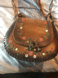 Vintage BOHO leather hippie purse 