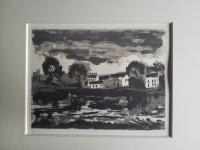 Maurice de Vlaminck, Gravure, "L'Oise a Cergy", Signee, 90/100