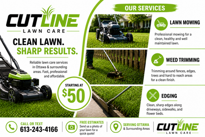 Hi neighbors! CUTLINE Lawn Care is offering reliable grass cutting and lawn maintenance services acr...