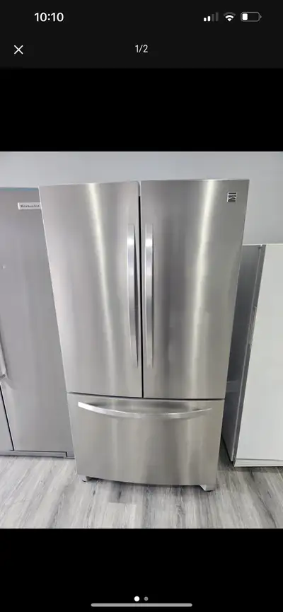 COUNTER DEPTH STAINLESS STEEL FRIDGE BOTTOM FREEZER , View more