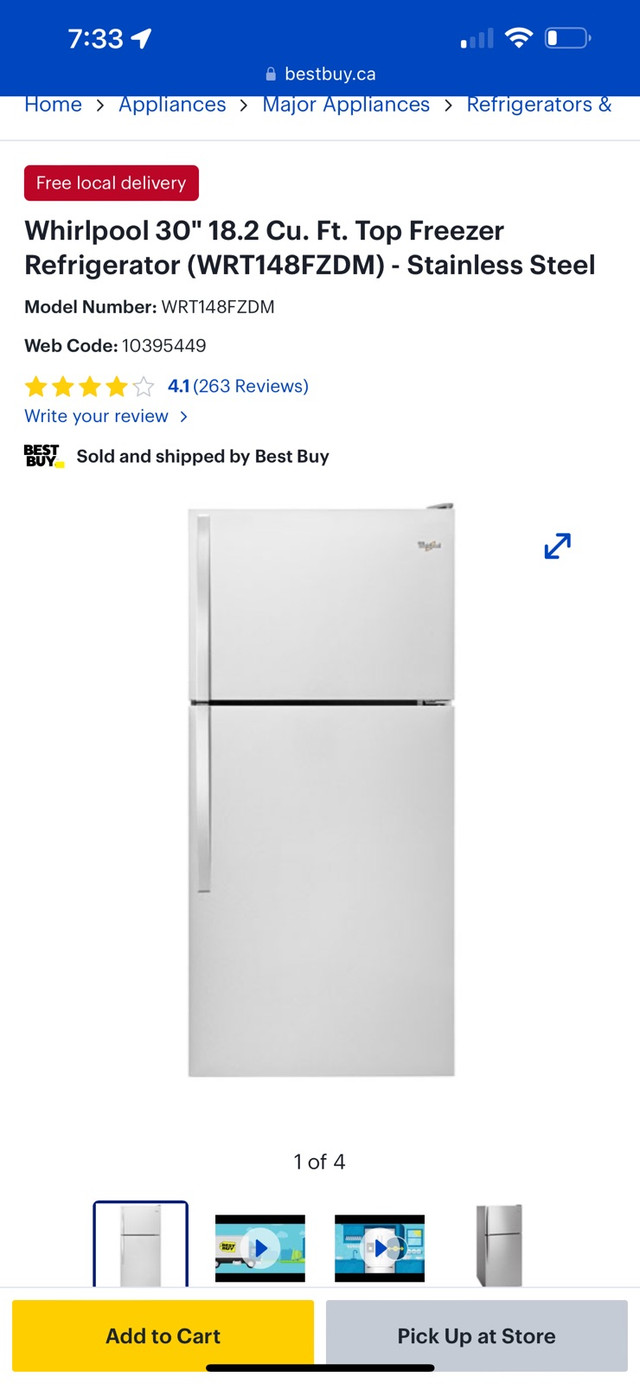 Brand new whirlpool fridge  in Refrigerators in City of Toronto