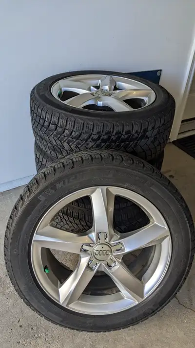 Almost brand new 225/50R17 98H MICHELIN X-ICE winter tires on OEM Audi rims, valued at over $2,500....