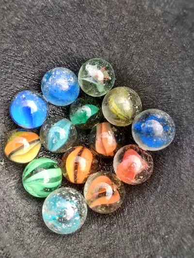 14 vintage marbles Swirl Melon ball stripe All for $10 You buy and resell for more