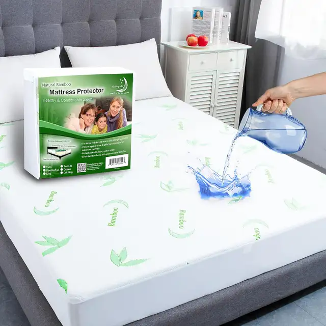 Twin Waterproof Mattress Protector Bamboo Cover up to 21’’ in Bedding in Ottawa - Image 2
