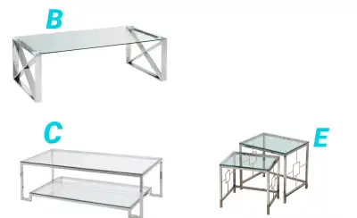 Brand new glass coffee table/ end table, View more