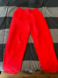 Red garage sweatpants